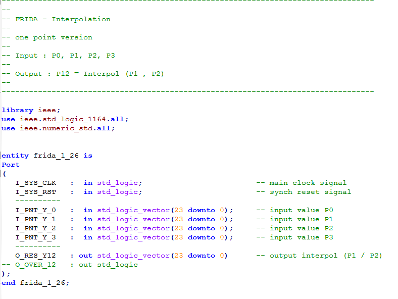 oversampling filter in VHDL 1:2