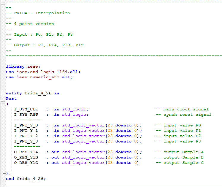 oversampling filter in VHDL 1:4