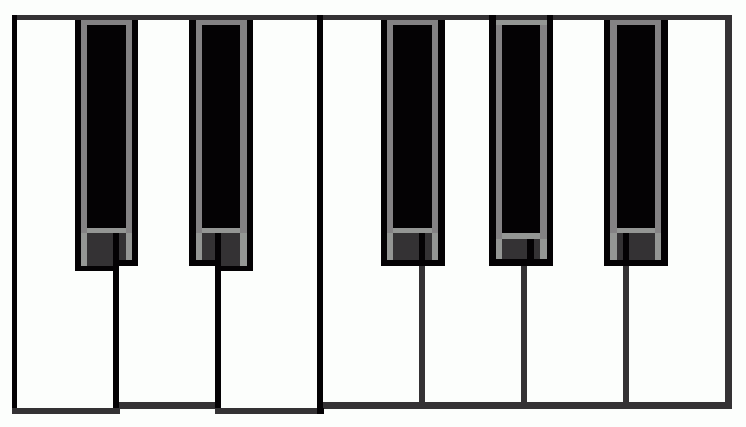 virtual music keyboard on SVGA monitor